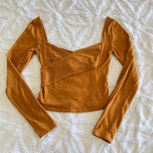 Urban Outfitters Out From Under Long Sleeve Fitted Wrap Top